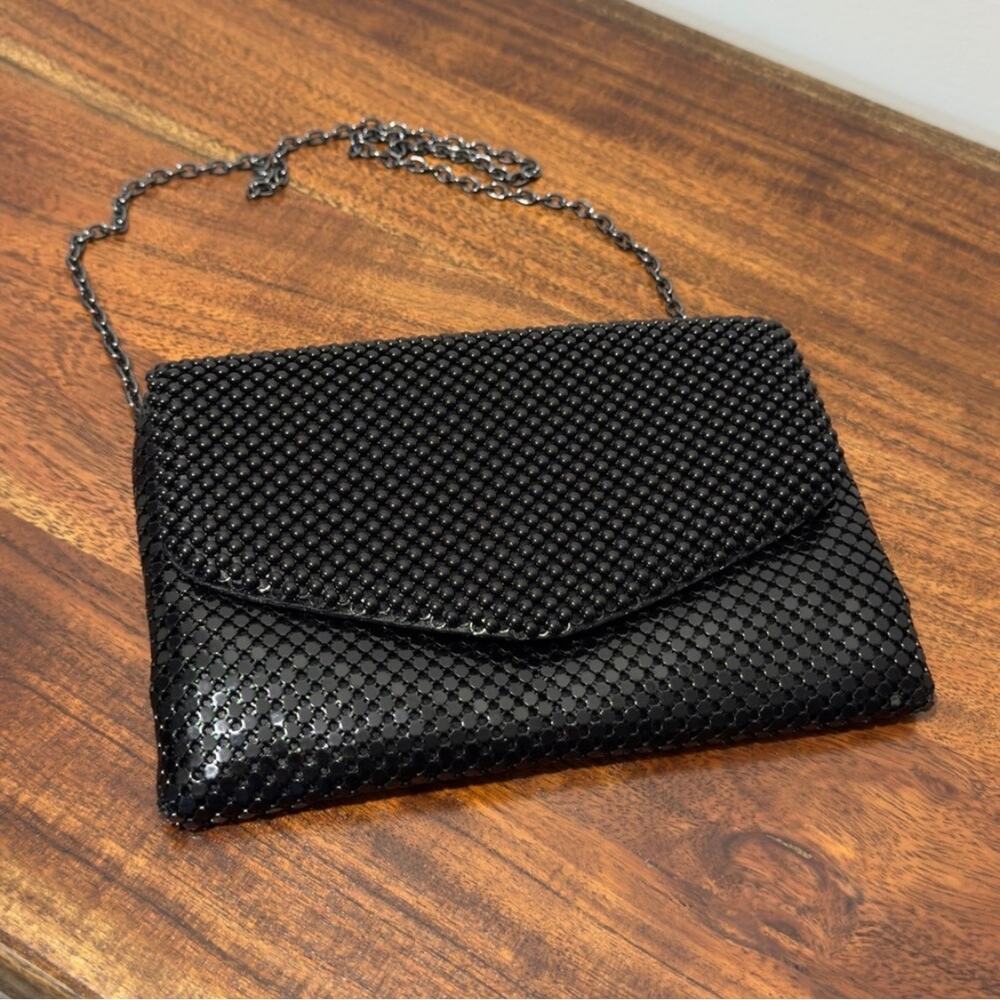 GUNNE SAX Small Black Metal Mesh Handbag Purse Shoulder Bag